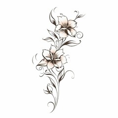 AI generated illustration of a white flower with intricately designed petals