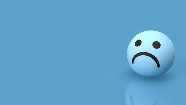 The sad emotion on Ball for Blue Monday concept 3d rendering