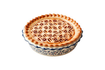 Pie ceramic dish isolated on transparent and white background