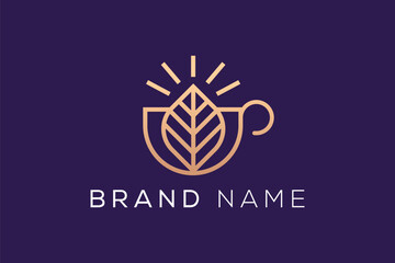 Cup And Tea Leaves Logo