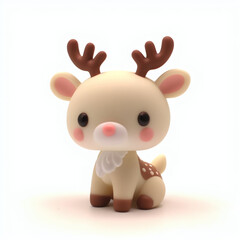An image of a Christmas reindeer as a toy.  The illustration is perfect for Christmas cards, banners, or stickers that celebrate the joy and spirit of the season.