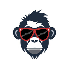 monkey face with party sunglasses