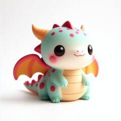 This illustration shows a charming and playful dragon. The illustration is ideal for children’s books, games, or posters that feature magical creatures and stories.