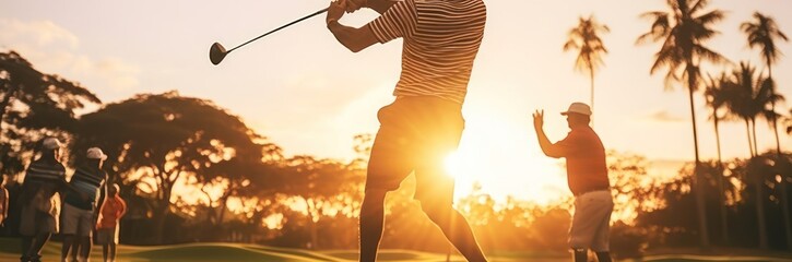 East Indian Male Pro Golfer On Felt Playing Golf At Dawn Generative AI