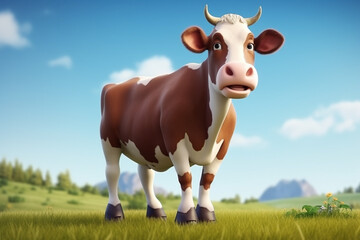 Fototapeta na wymiar 3d rendered illustration of a toon cow