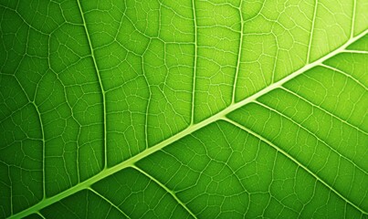 Fototapeta premium AI generated illustration of a vibrant green leaf texture
