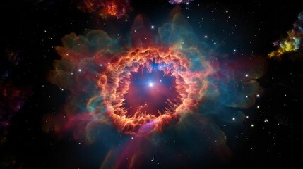Fototapeta premium AI generated illustration of a celestial star with a glowing light surrounded by twinkling stars