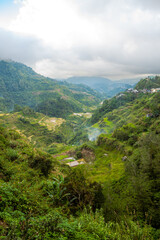 Fototapeta na wymiar Vertical image of the Ifugao Rice Terraces in Ifugao, Luzon Island, Philippines