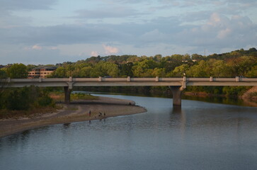 Sunset Bridge Over the River