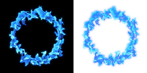 Enchanting wispy ring with vibrant blue hues, capturing the energy blast and smoke effect of a portal to other dimensions.