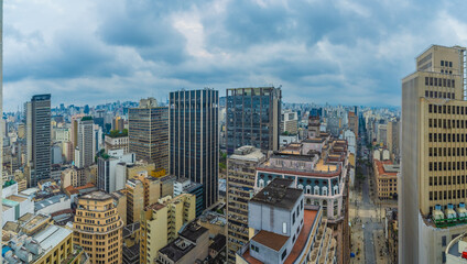 Fototapeta premium Aerial view of buildings in the city center of Sao Paulo - Brazil