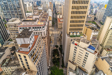 Fototapeta premium Aerial view of buildings in the city center of Sao Paulo - Brazil.