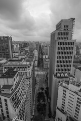 Fototapeta na wymiar Aerial view of buildings in the city center of Sao Paulo - Brazil.