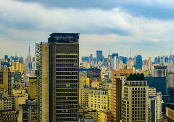 Aerial view of buildings in the city center of Sao Paulo - Brazil