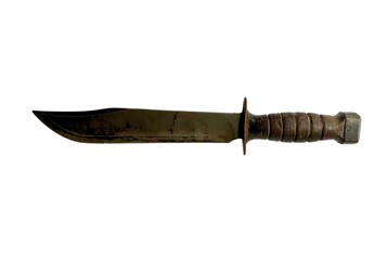 hunting knife isolated with white background.