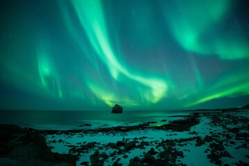Stunning view of the Northern Lights illuminating the sky