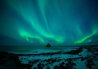 Stunning view of the Northern Lights illuminating the sky