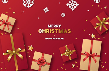 크리스마스 시즌 선물 상자 일러스트 벡터 배경 이미지