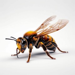 AI generated illustration of a bee isolated on a white background