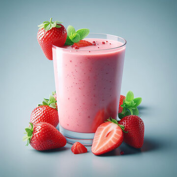 Batido de Fresas ("Strawberry smoothie.")