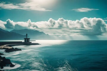 A seafront sanctuary, with an endless expanse of ocean meeting the sky.