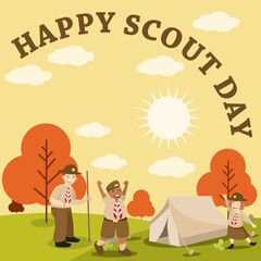 HAPPY SCOUT DAY VECTOR ILLUSTRATION