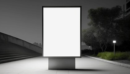 AI-generated illustration of a blank billboard for demonstration of design