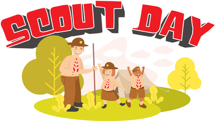 HAPPY SCOUT DAY VECTOR ILLUSTRATION