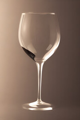 AI generated illustration of a shiny empty glass of wine, vertical shot