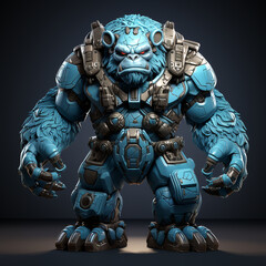 3d Robot cartoon gorilla full body