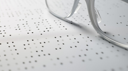 Close up of visually impaired or blind person reading Braille with hand. World Braille Day
