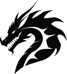 Dragon tattoo design. Dragon vector illustration. Dragon face tribal design. Dragon symbol.
