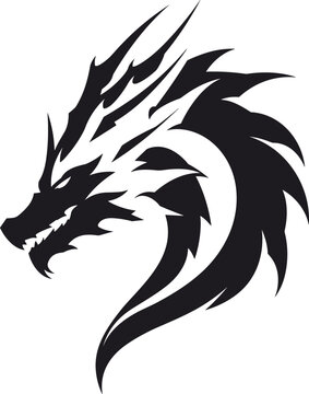 Dragon tattoo design. Dragon vector illustration. Dragon face tribal design. Dragon symbol.