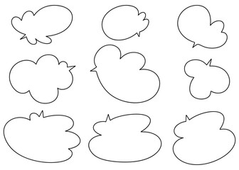 手書きの吹き出しセット　漫画風フレーム　ベクター