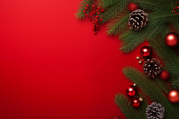 Fototapeta na wymiar Elegance Merry Christmas and happy New Year red background