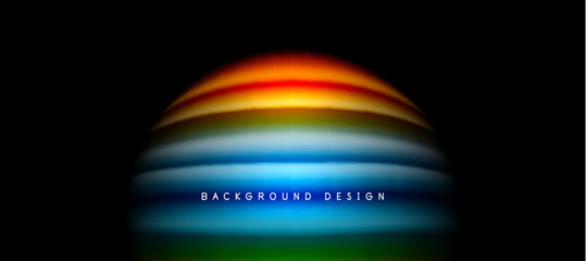 Rainbow color wave lines on black. Techno or business abstract background for posters, covers, banners, brochures, websites
