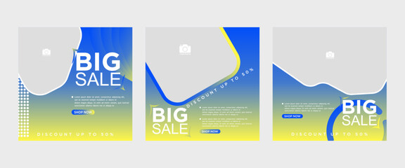 Vector design of a big sale season poster set with space for text