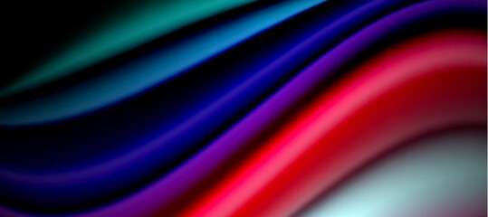 Rainbow color wave lines on black. Techno or business abstract background for posters, covers, banners, brochures, websites