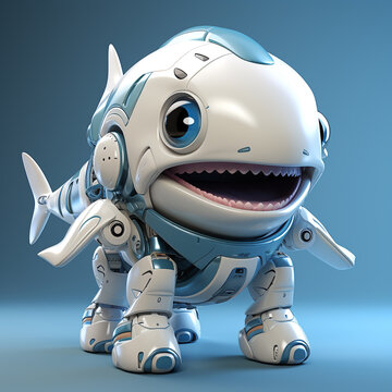 3d robot shark