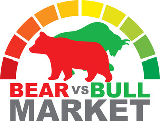 RED BEAR MARKET SYMBOL VECTOR ILLUSTRATION