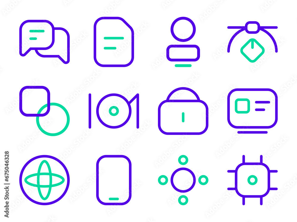 Poster user interface icon pack in two tone style. perfect for websites, landing pages, mobile apps, presen