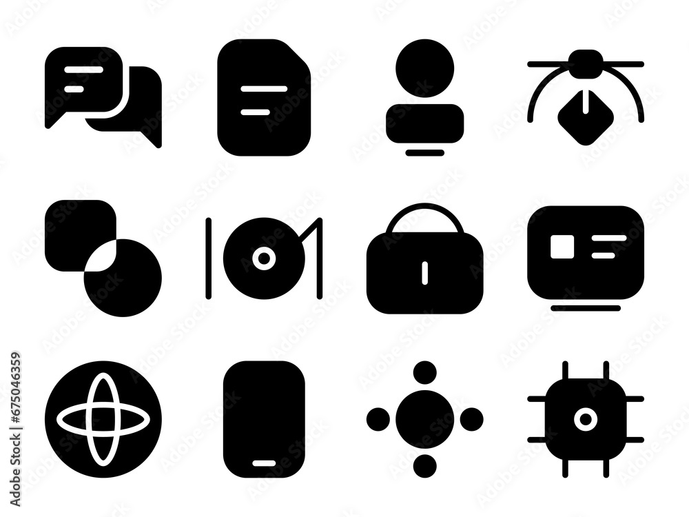 Poster user interface icon pack in glyph style. perfect for websites, landing pages, mobile apps, presentat