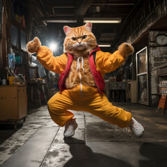 Groovy break dancing kitty cat coolest