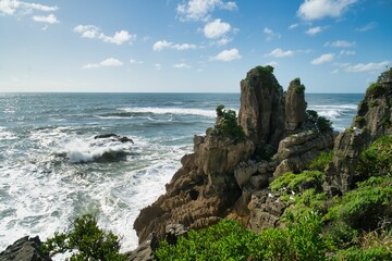 Punakaiki Pancake Rocks in Paparoa National Park, West Coast, South Island, New Zealand