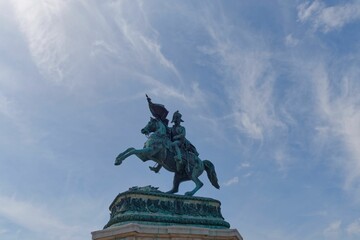 Equestrian statue of Archduke Karl von Osterreich-Teschen located on Heldenplatz in Vienna, Austria