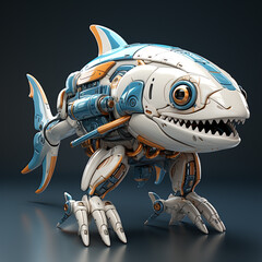 3d robot shark