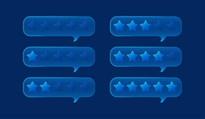 Abstract set of 5-star rating bubbles. Vector customer review concepts. Five Star Feedback