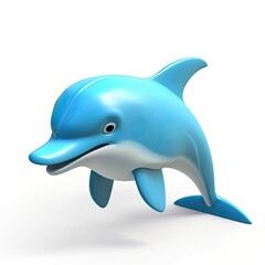 Dolphin cartoon character isolated in white