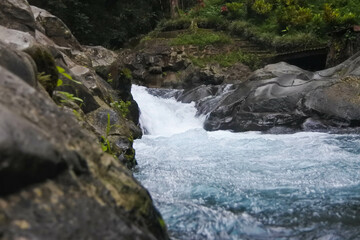 Water flows in the river.