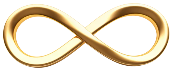 Fotobehang 3D golden infinity symbol isolated. © Pro Hi-Res